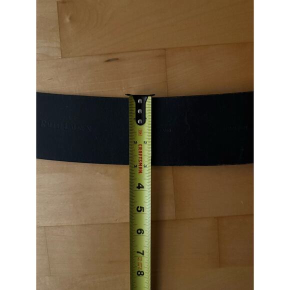 Ralph Lauren Black Leather Equestrian Double Buckle Wide Belt D Ring England S main image 4